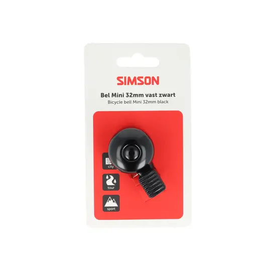 Simson Mini Fietsbel - 32MM - Aluminium -Zwart