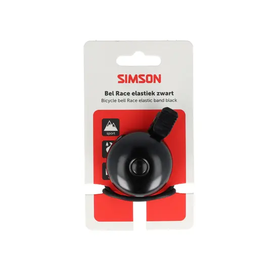 Simson Race Fietsbel - Rubber Bevestiging - Zwart