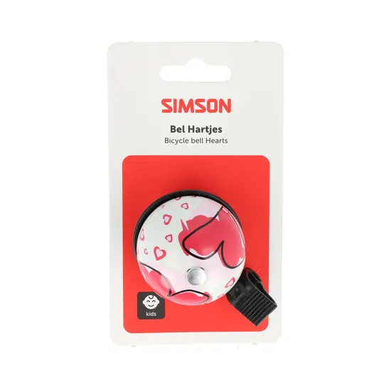 Simson Hartjes Kinder Fietsbel - Roze/Wit