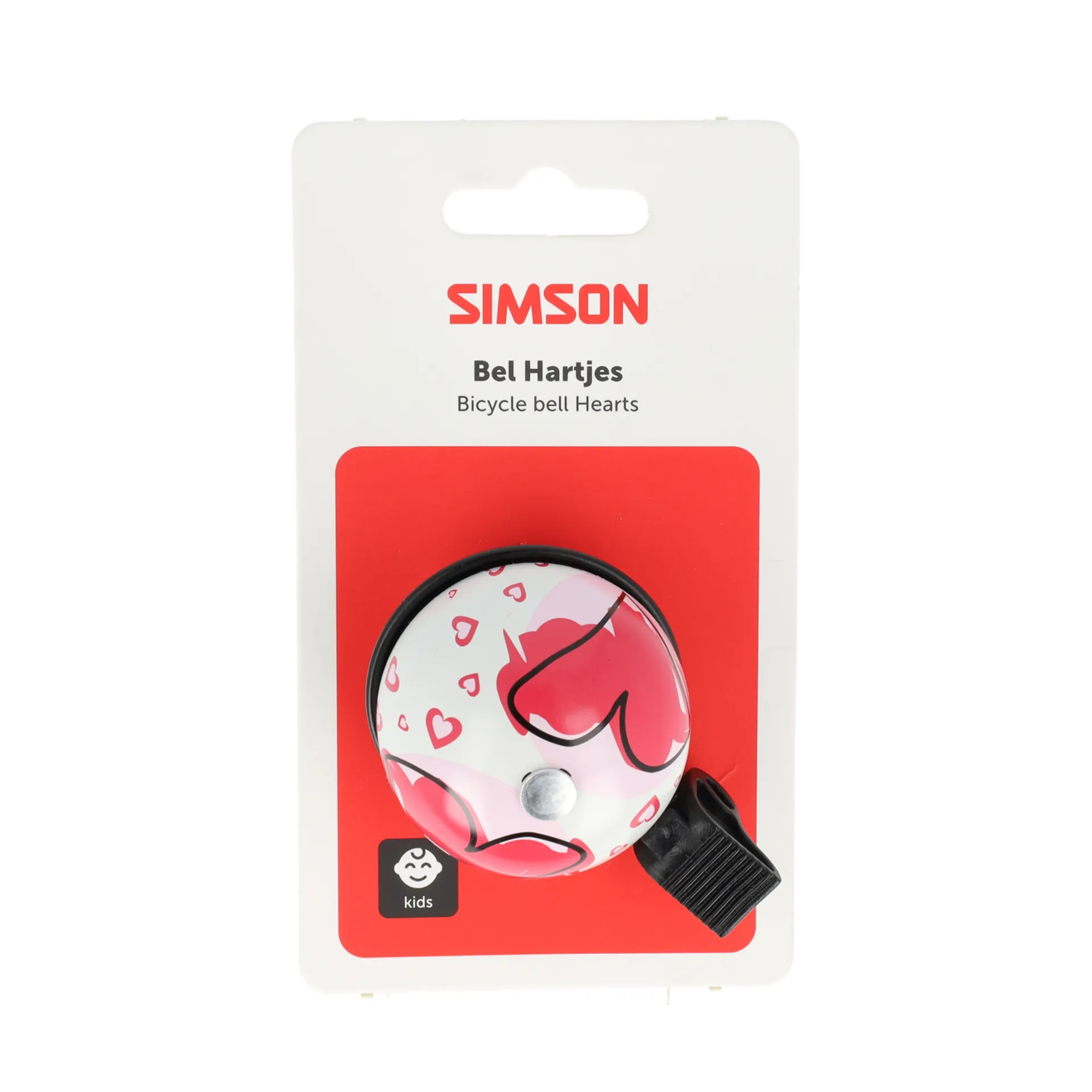 Simson Hartjes Kinder Fietsbel - Roze/Wit