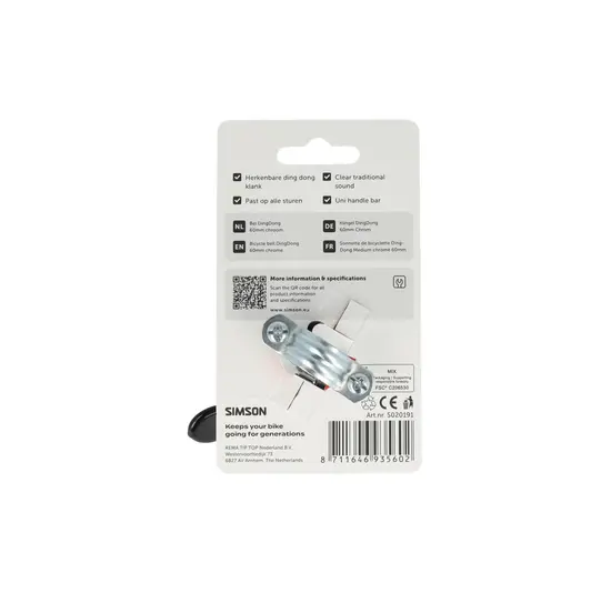 Simson DingDong Fietsbel - Medium 60MM - Chroom
