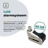 Voltano Schijfremslot met Alarm - ART 4 Slot - Remschijfslot - Zwart - Met Reminderkabel 150 CM