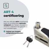 Voltano Schijfremslot met Alarm - ART 4 Slot - Remschijfslot - Zwart - Met Reminderkabel 150 CM