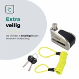 Voltano Schijfremslot met Alarm - ART 4 Slot - Remschijfslot - Zwart - Met Reminderkabel 150 CM