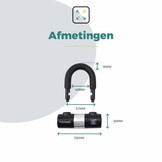 Voltano Art 4 Schijfremslot Met U-Beugel - Zwart - Remschijfslot Met Reminderkabel 150 CM