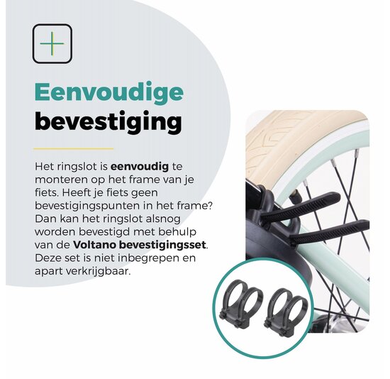 Voltano Ringslot ART2 - E-bike - Zwart - Insteekoptie