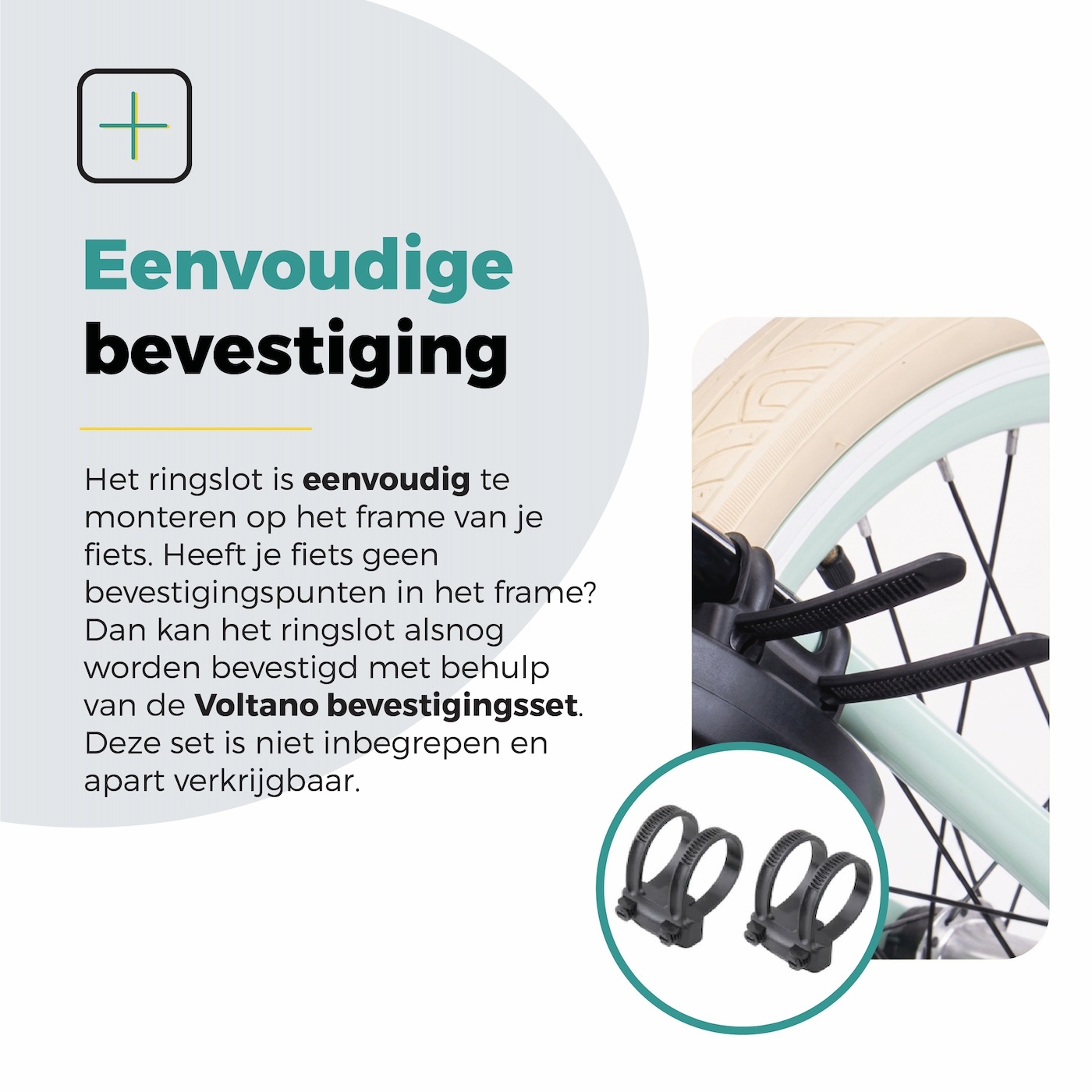 Voltano Ringslot ART2 - E-bike - Zwart - Insteekoptie