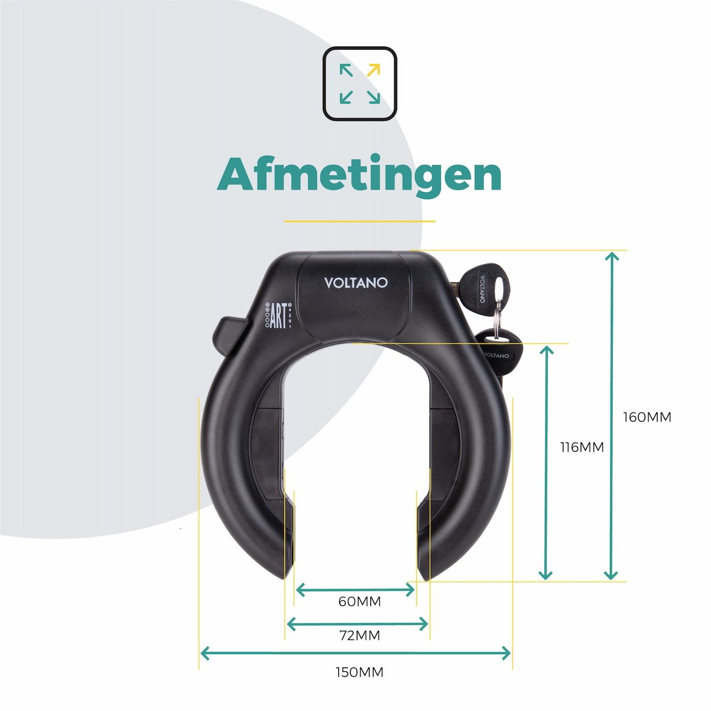 Voltano Ringslot ART2 - E-bike - Zwart - Insteekoptie