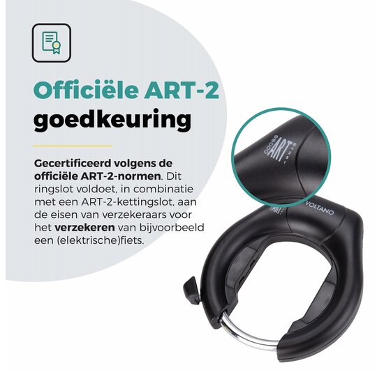 Voltano Ringslot ART2 - E-bike - Zwart - Insteekoptie