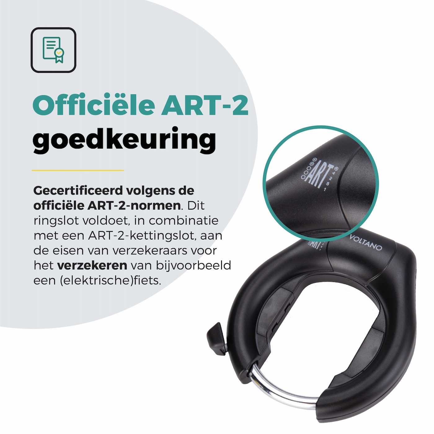 Voltano Ringslot ART2 - E-bike - Zwart - Insteekoptie