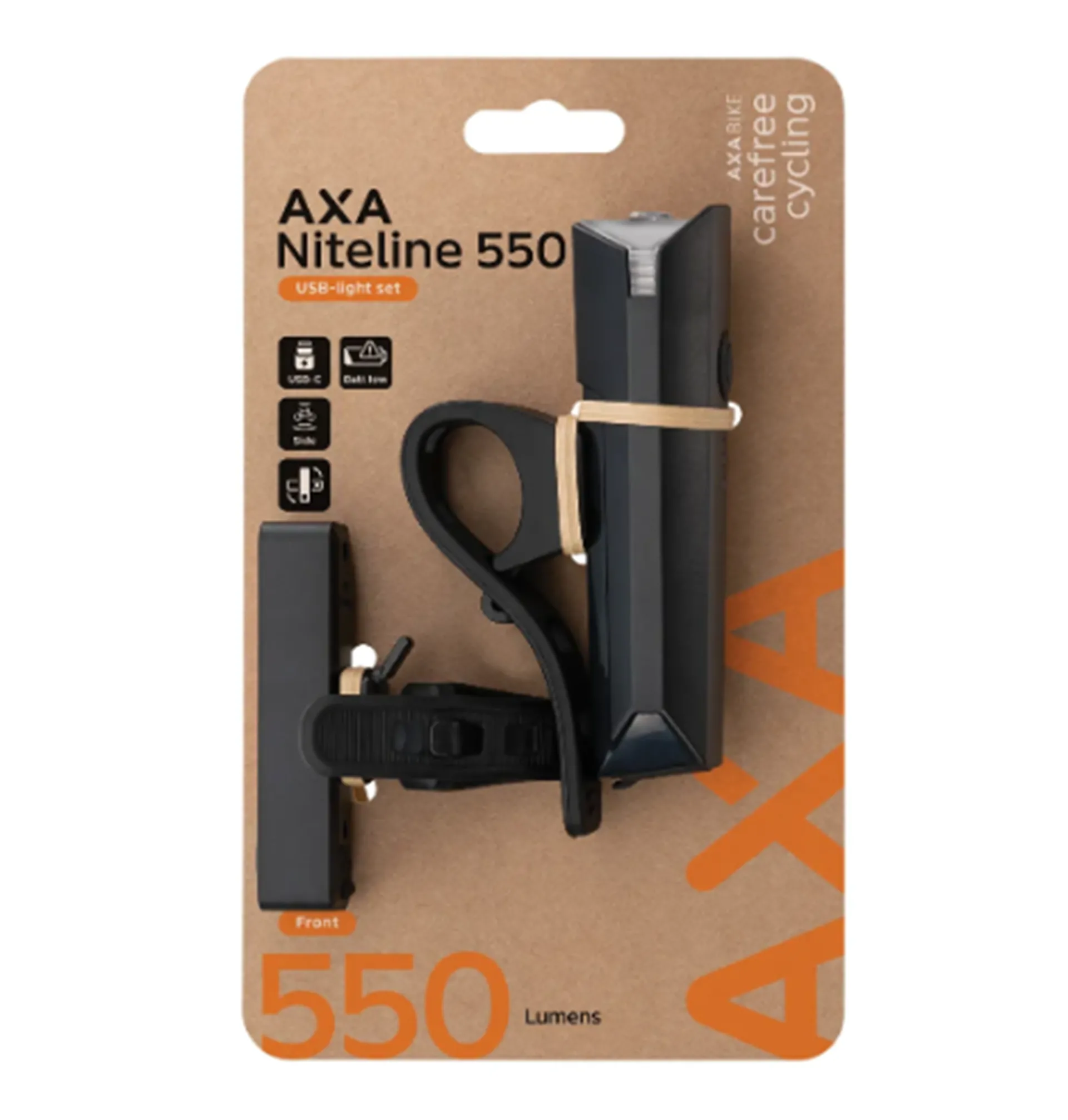 Axa Niteline 550 Verlichtingsset - USB-C Oplaadbaar