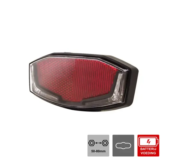 Spanninga Lineo-XB Achterlicht - 50/80MM - Batterij