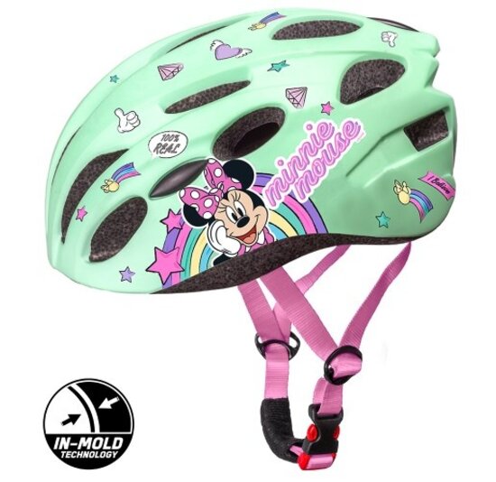 Disney Kinder Fietshelm In-Mold - Minnie - Mintgroen - 52-56 CM