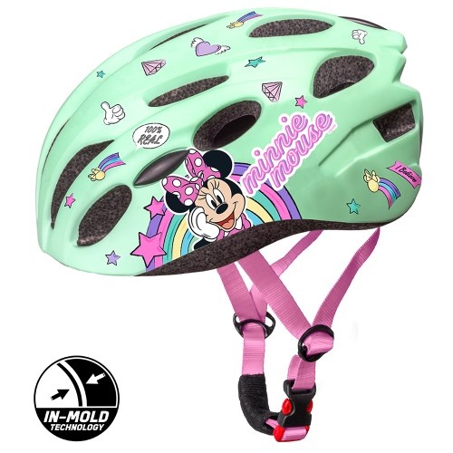 Disney Kinder Fietshelm In-Mold - Minnie - Mintgroen - 52-56 CM