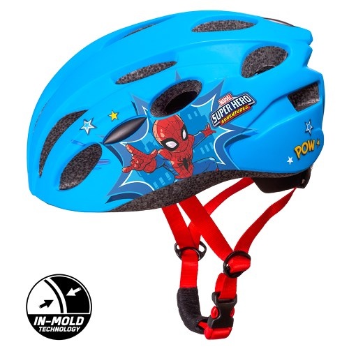 Disney Kinder Fietshelm In-Mold - Spider-Man - Blauw - 52-56 CM