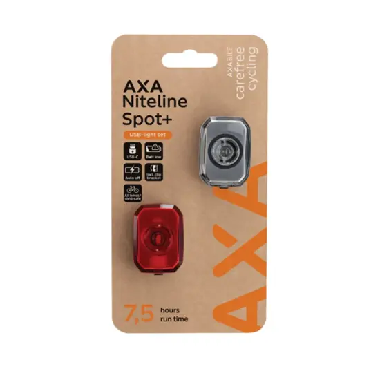 AXA Niteline Spot+ Verlichtingsset - USB-C Oplaadbaar
