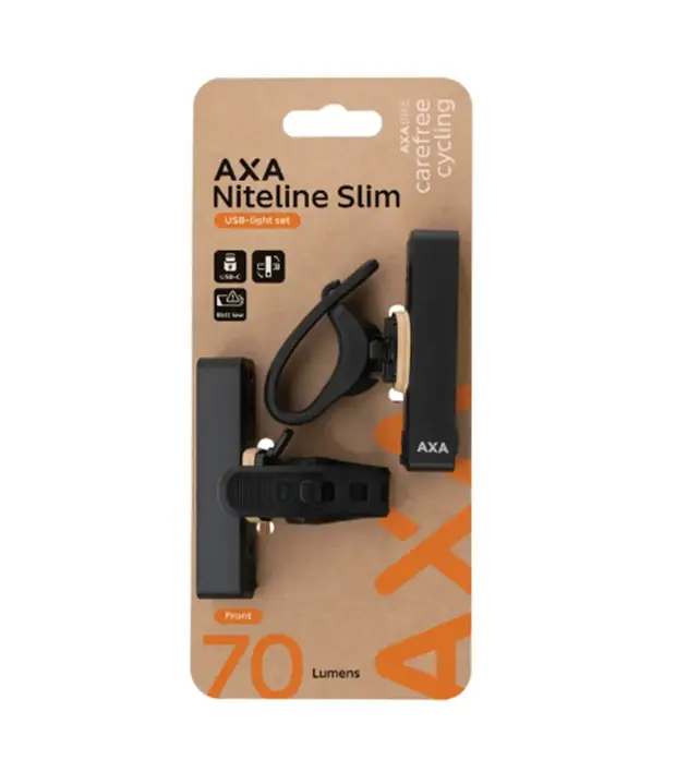 AXA Niteline Slim Verlichtingsset -  USB-C Oplaadbaar