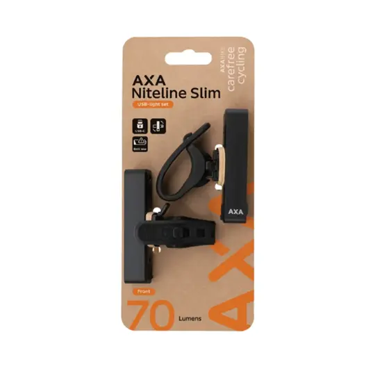 AXA Niteline Slim Verlichtingsset -  USB-C Oplaadbaar