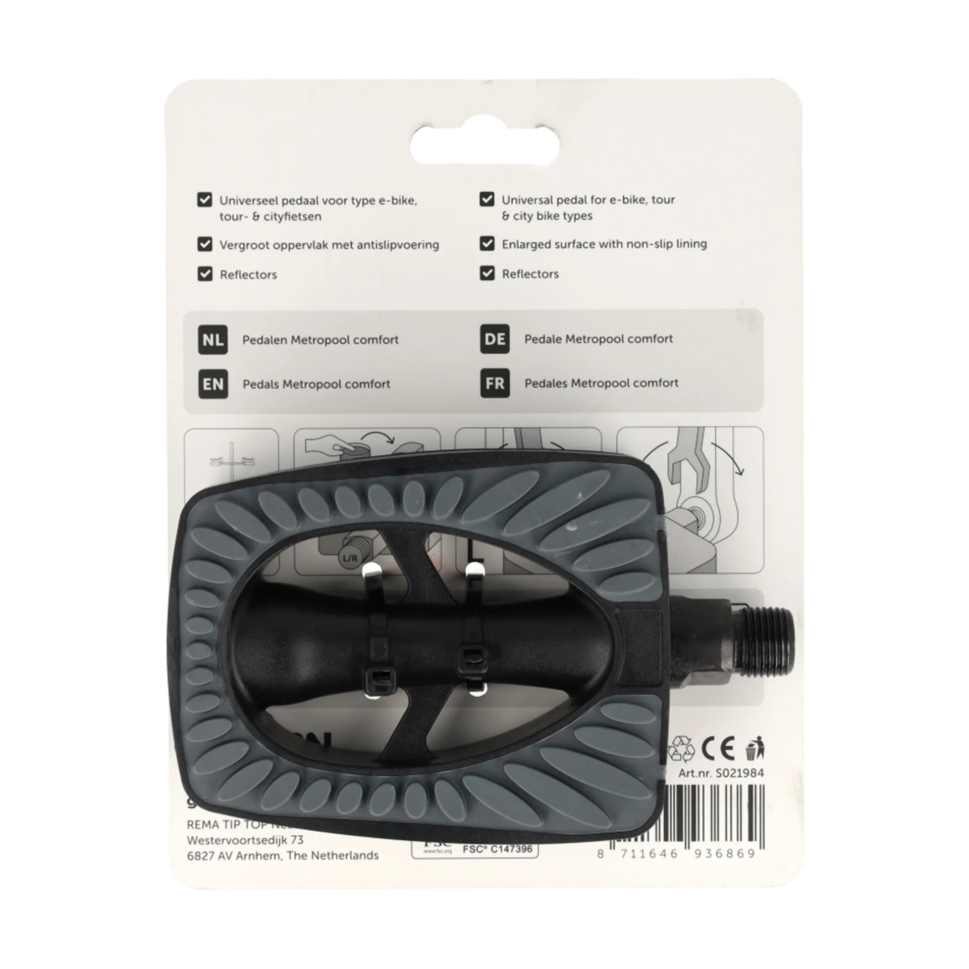 Simson Metropool Comfort Fietspedalen - Antislip