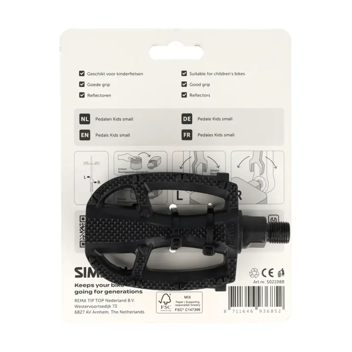 Simson Kids Fietspedalen - Antislip - Zwart