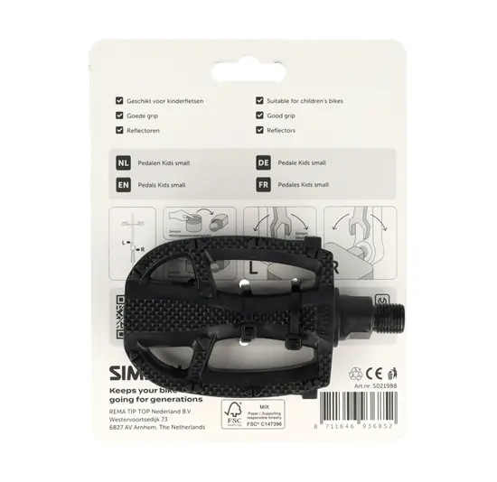 Simson Kids Fietspedalen - Antislip - Zwart