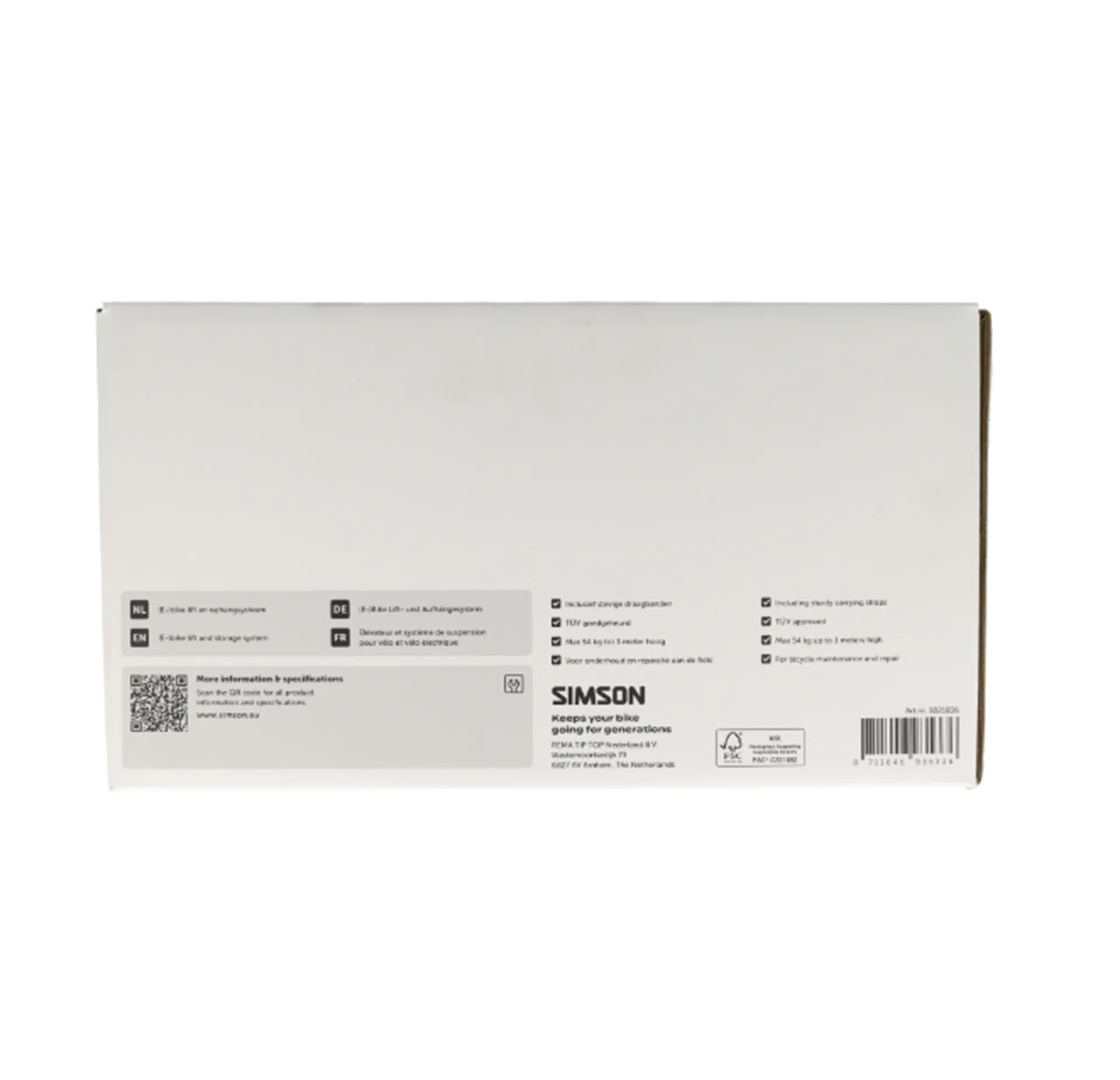 Simson Fietslift - Ophangsysteem - Max 54 KG