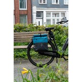 Voltano Enkele Fietstas Rolltop Reflective Special Edition - Zwart / Blauw - 25 Liter - 100% Waterdicht