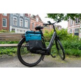 Voltano Enkele Fietstas Rolltop Reflective Special Edition - Zwart / Blauw - 25 Liter - 100% Waterdicht