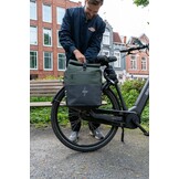 Voltano Enkele Fietstas Rolltop Reflective Special Edition - Zwart / Olijfgroen - 25 Liter - 100% Waterdicht