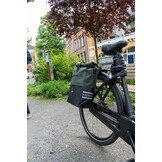 Voltano Enkele Fietstas Rolltop Reflective Special Edition - Zwart / Olijfgroen - 25 Liter - 100% Waterdicht