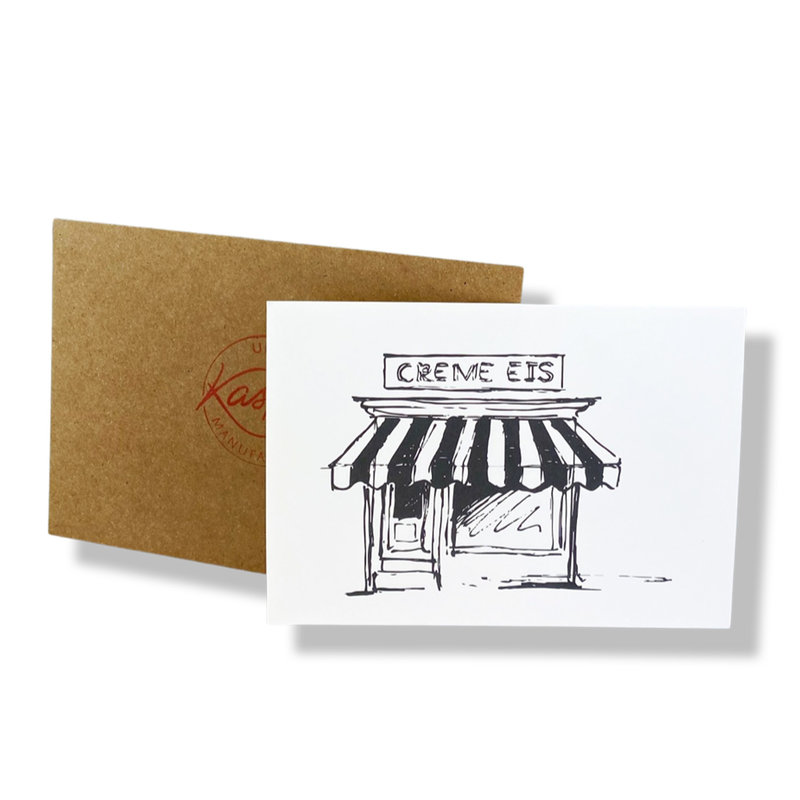Kunst Postkarte, Creme Eis