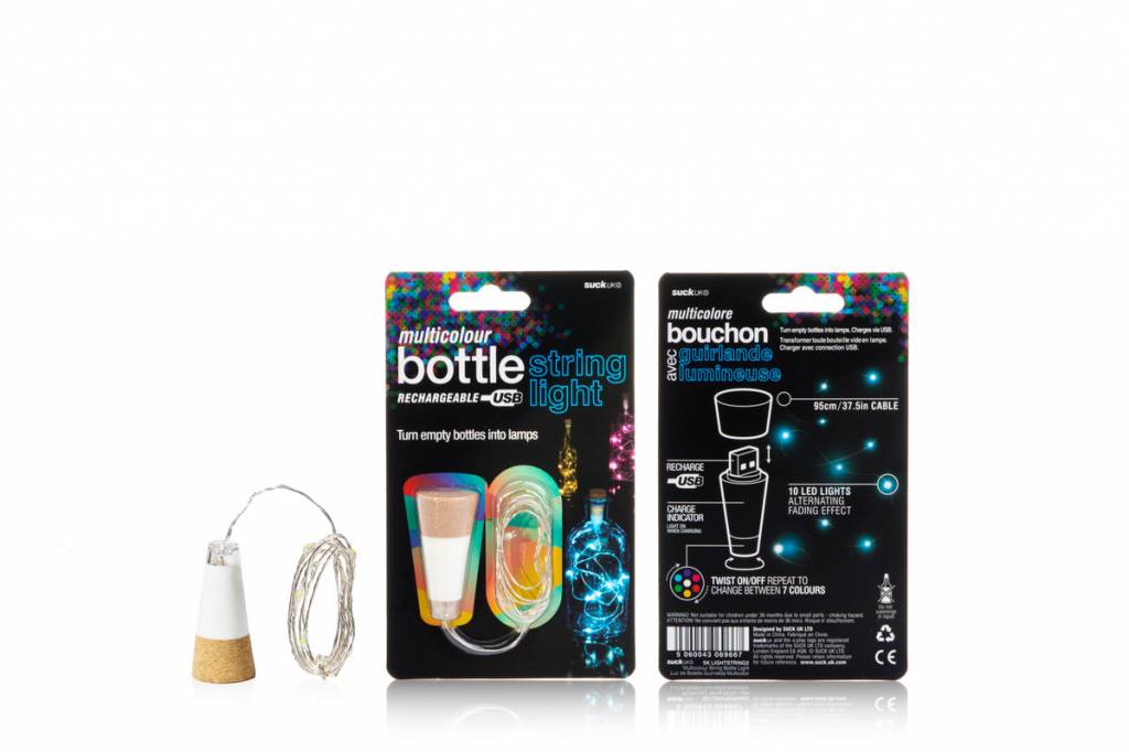 Oplaadbare Bottle String Light - multicolor