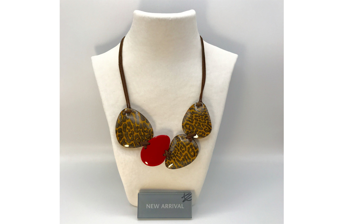Collier Q4 Yellow/Red | Leopard