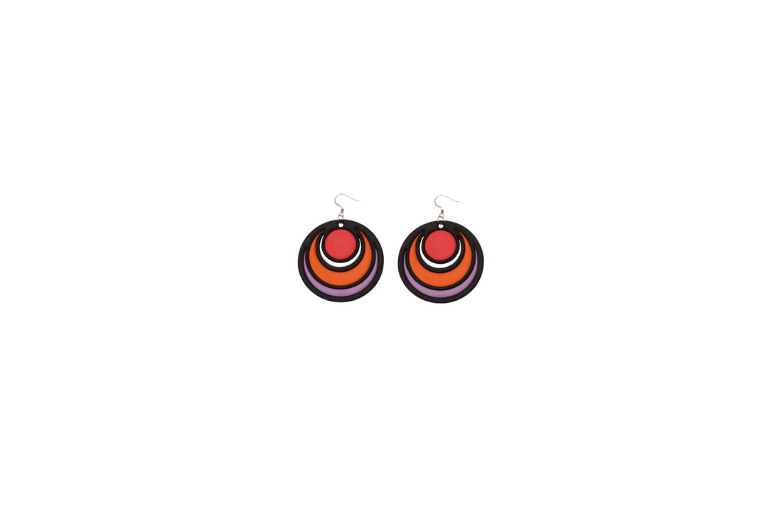 Boucles d'oreilles DANCING CIRCLES Rouge