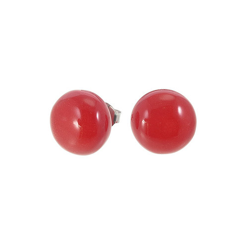 ZSISKA Boucles d'oreilles puces red ø 12 mm | Colourful Beads ZSISKA Boucles d'oreilles puces red ø 12 mm | Colourful Beads
