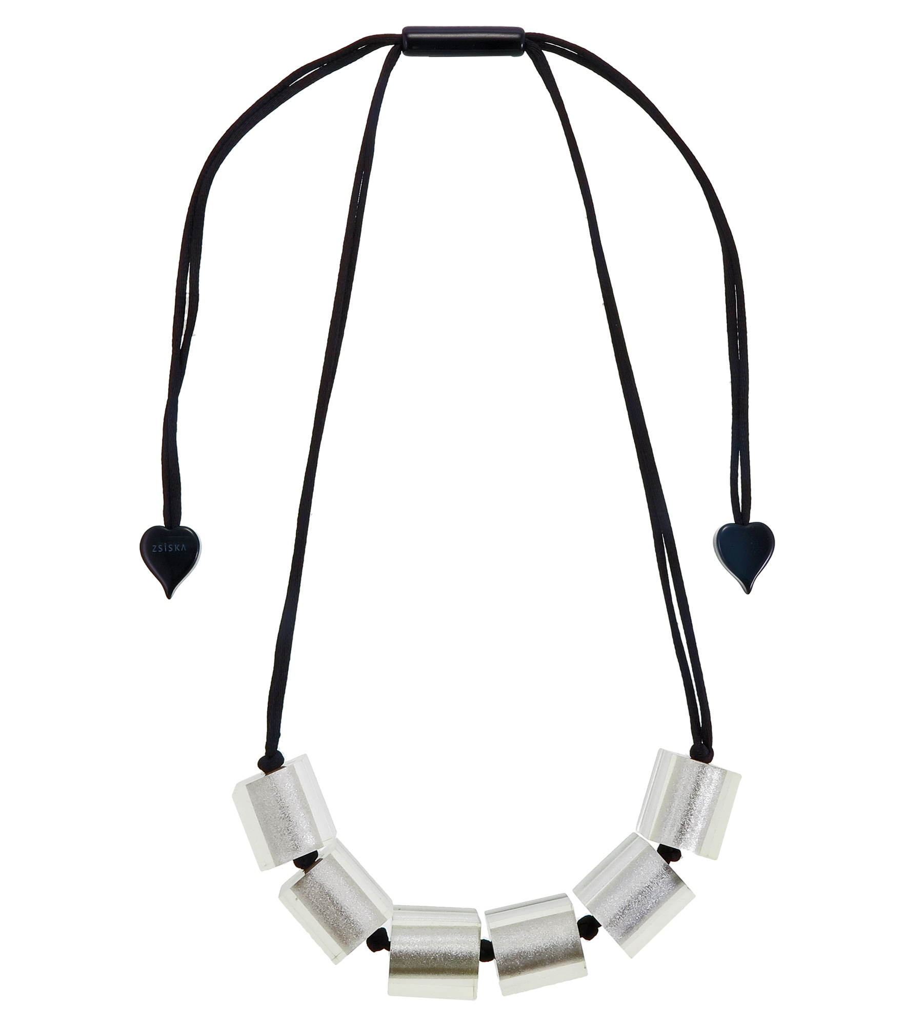 Collier 6 beads silver | Colourful Cubes