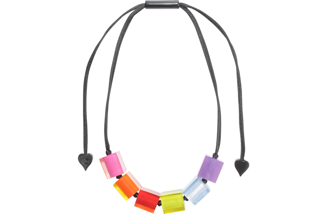Collier 6 beads multicolor | Colourful Cubes