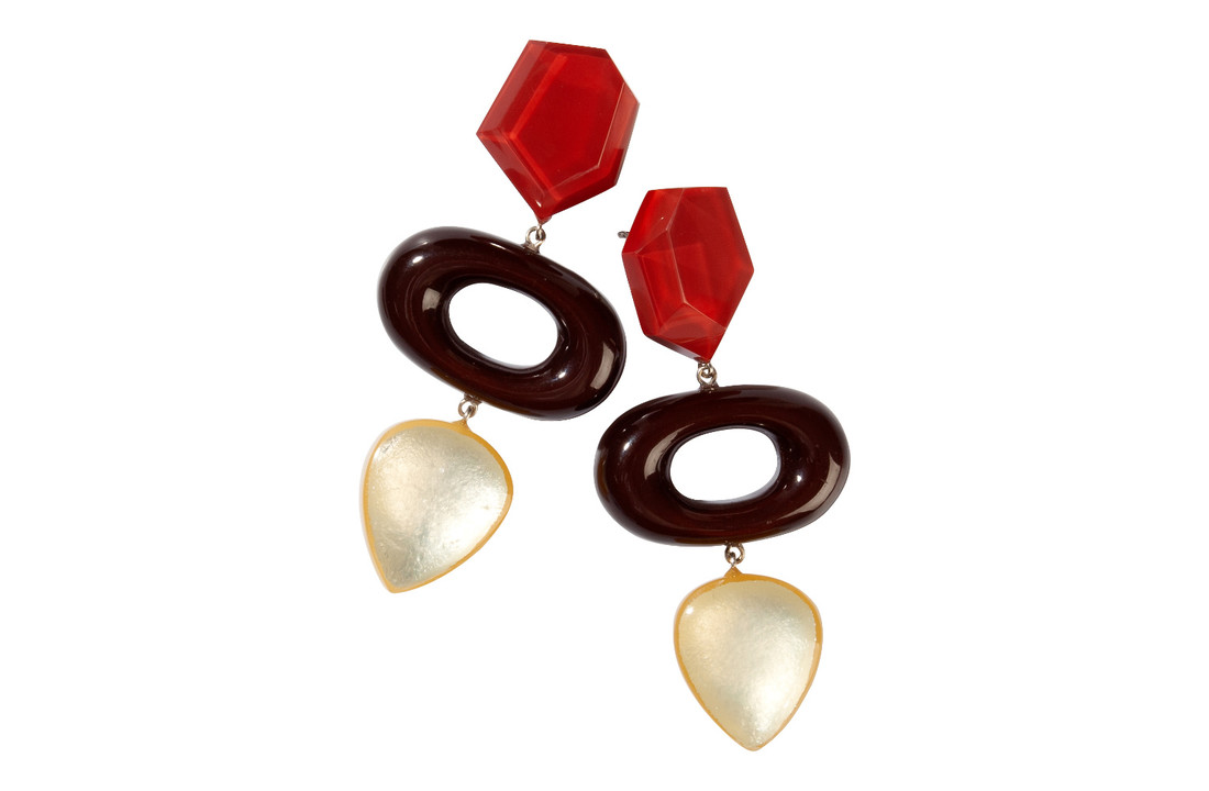Boucles d'oreilles 3 beads red | Chorus