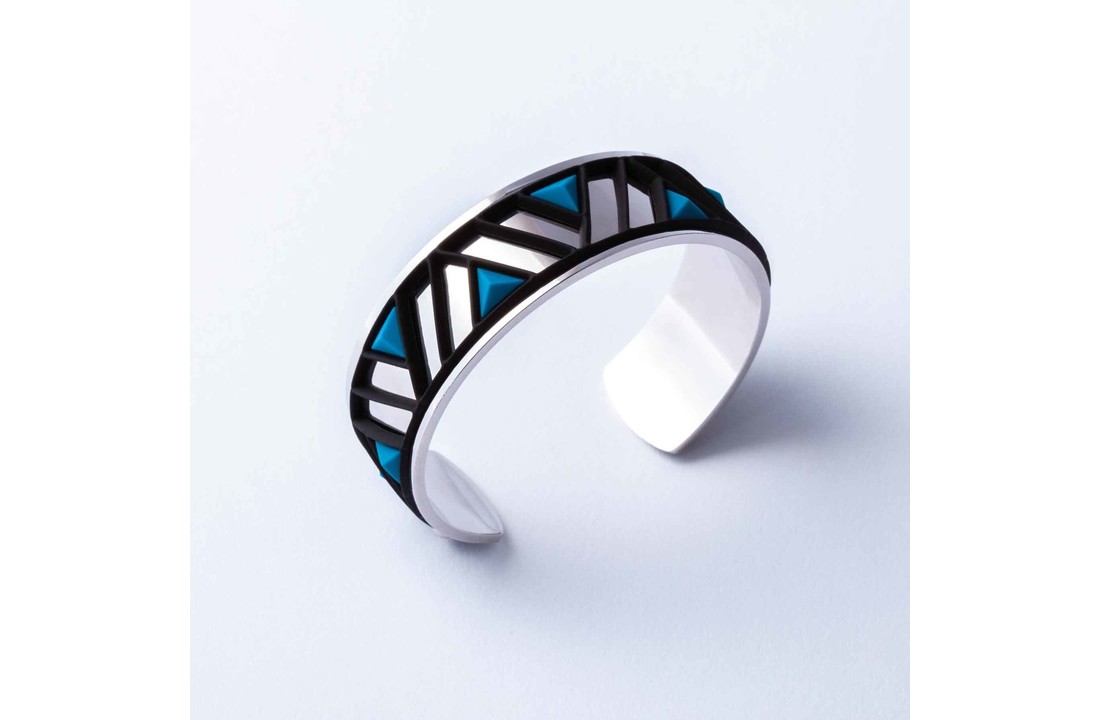 Manchette PETRA Argent avec 3 motifs
