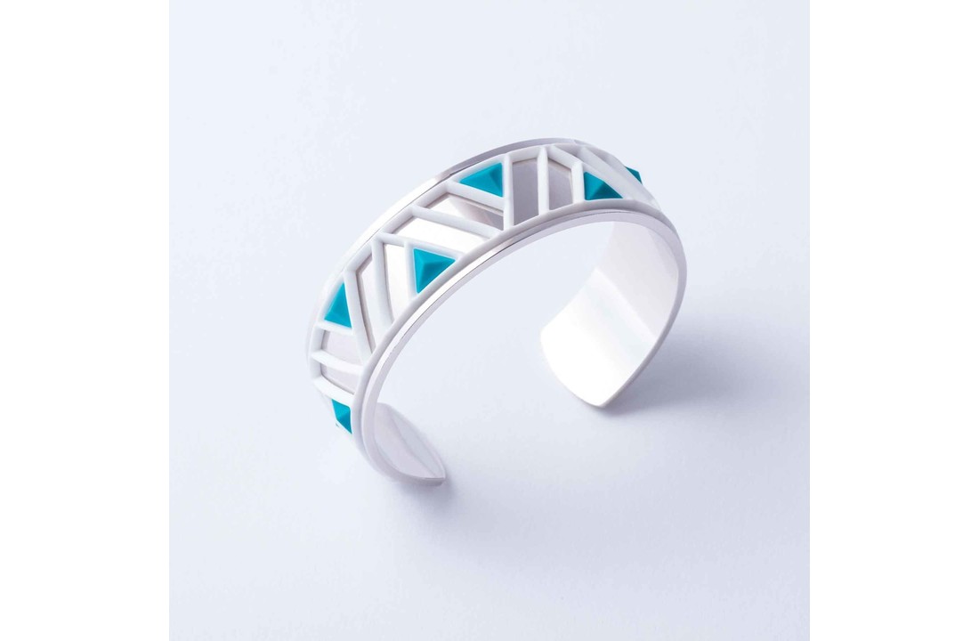 Manchette PETRA Argent avec 3 motifs