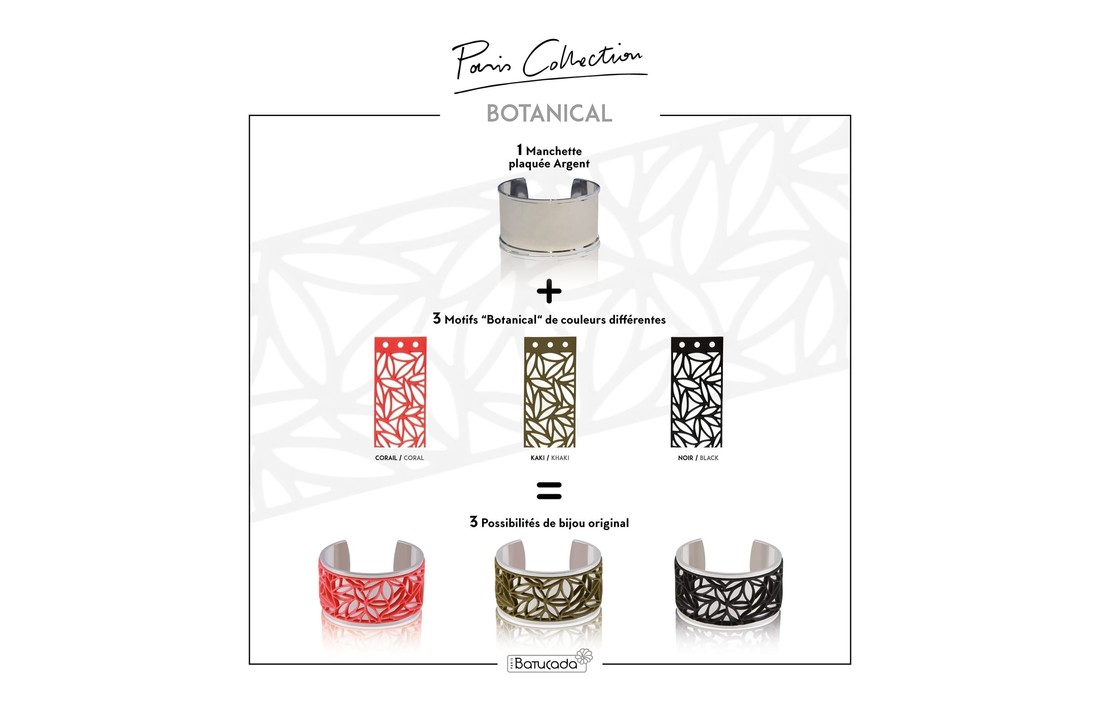 Armband BOTANICAL Zilver met 3 verwisselbare kleuren
