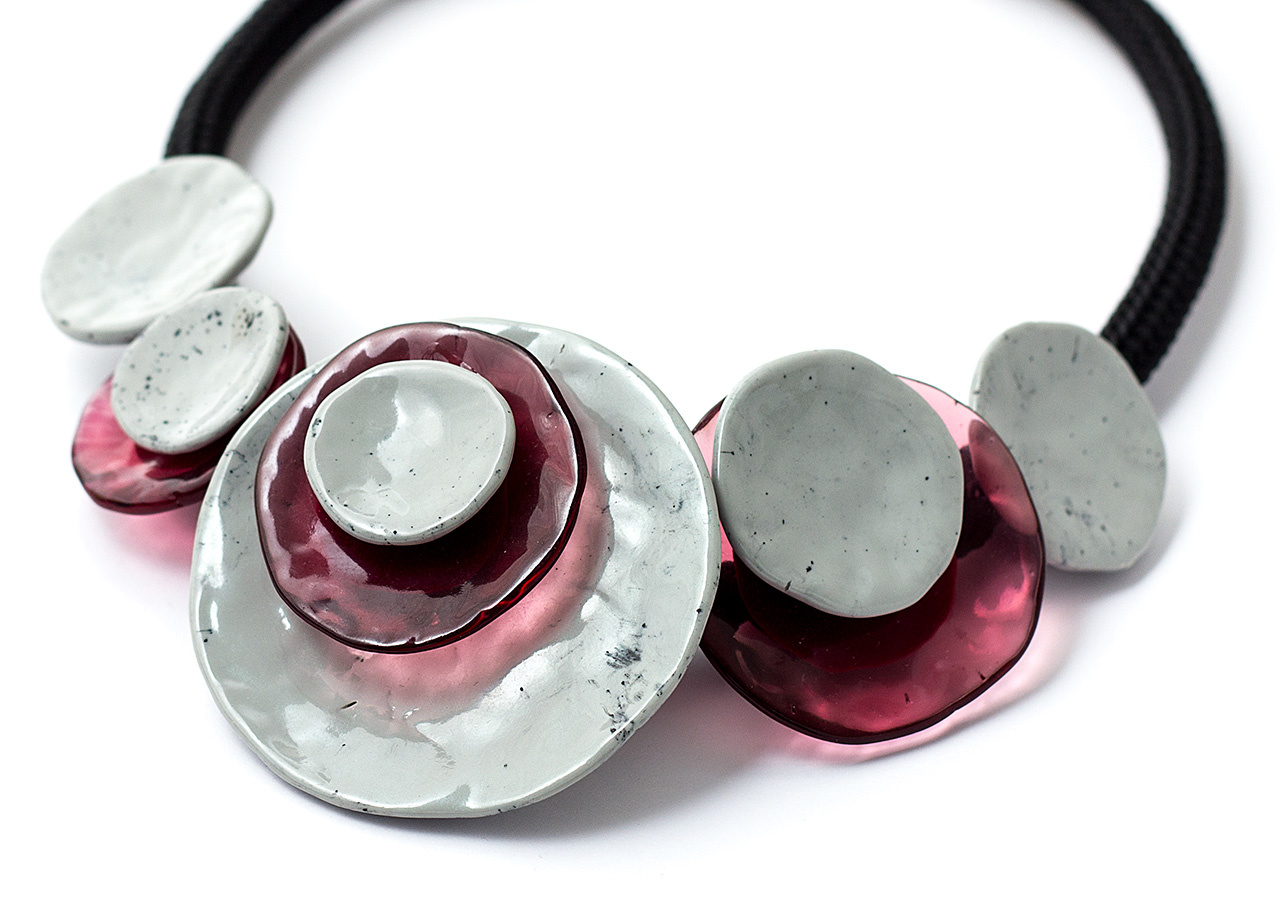 Collier grey/pink | Dok Mai