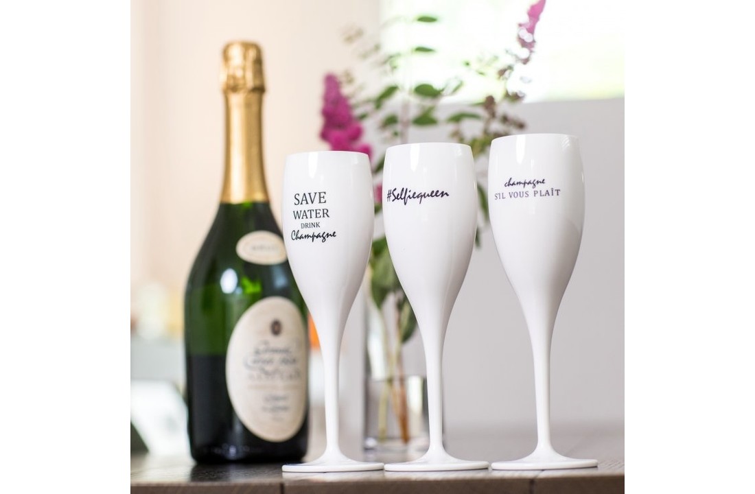 Champagneglas met opdruk: Champagne s'il vous plaît | 100 ml