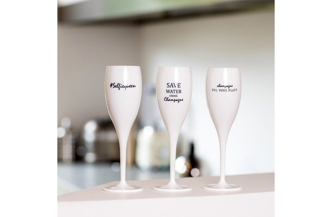 Champagneglas met opdruk: Champagne s'il vous plaît | 100 ml