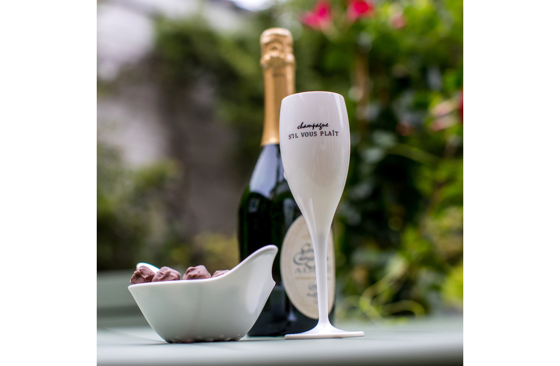 Champagneglas met opdruk: Champagne s'il vous plaît | 100 ml
