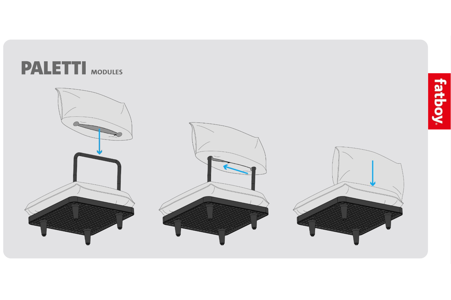 Fatboy Paletti Seat | Stripe Ocean Blue