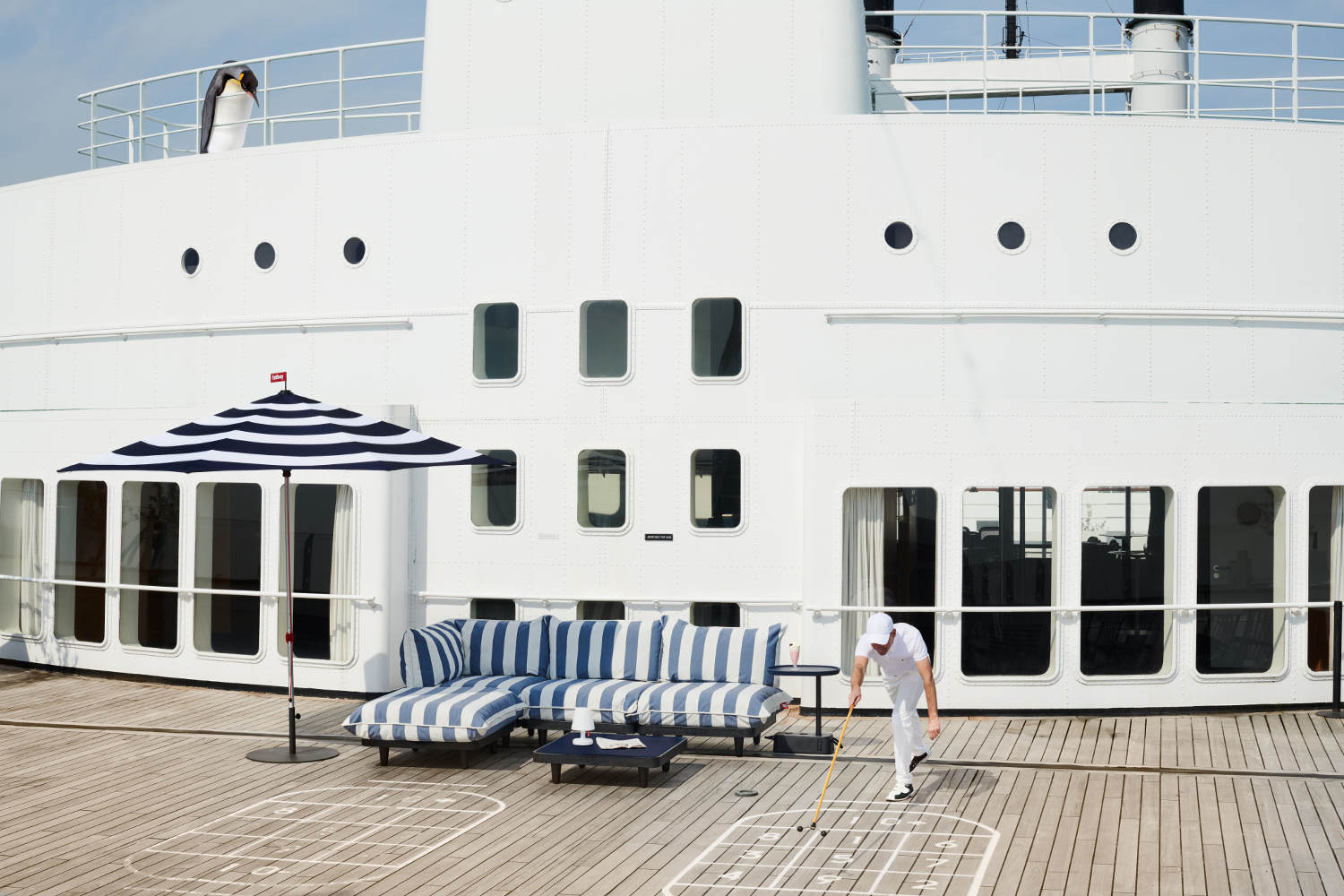 Fatboy Paletti Hocker | Stripe Ocean Blue