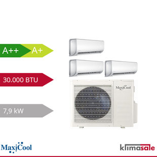 MaxiCool AURORA Dreifach-Split-Klimaanlage R32 2 x 2,5 + 1 x 3,5 kW Set