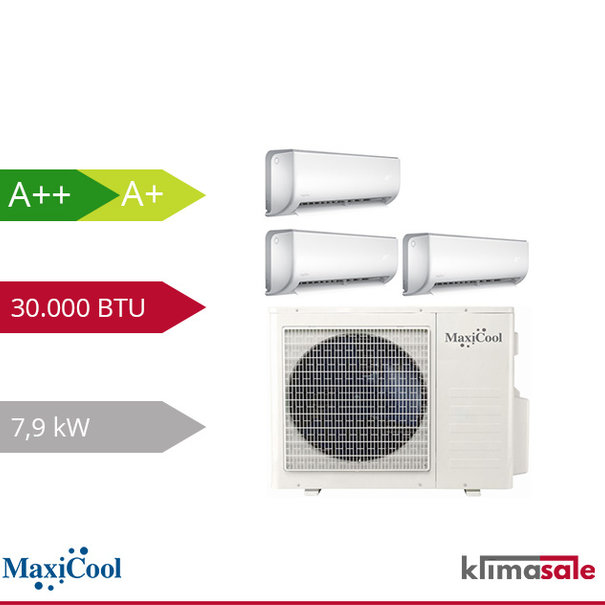 Maxicool MaxiCool AURORA Dreifach-Split-Klimaanlage R32 2 x 2,5 + 1 x 3,5 kW Set