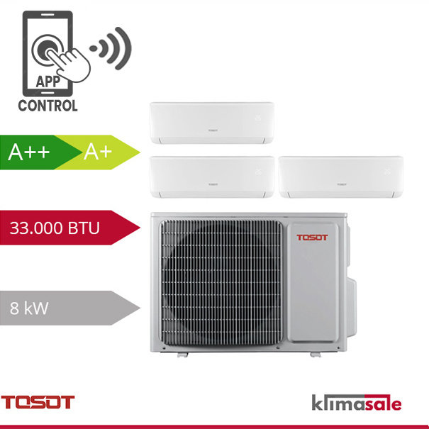 Tosot Tosot PULAR Dreifach-Split-Klimaanlage Inverter 091212P R32 1 x 2,5 + 2 x 3,2 kW Set
